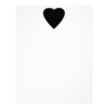 Black and White Love Heart Design. Personalized Letterhead