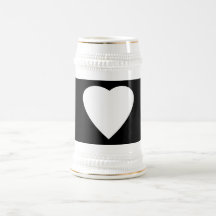 Black and White Love Heart Design. Mugs