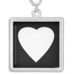 Black and White Love Heart Design. Necklaces