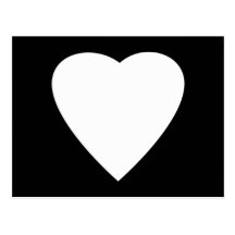 Black and White Love Heart Design. Post Card