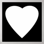 Black and White Love Heart Design. Posters