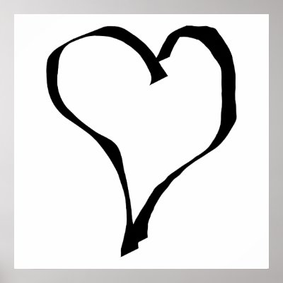 Black and White Love Heart Design. Print by Graphics_By_Metarla