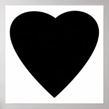 Black and White Love Heart Design. Posters