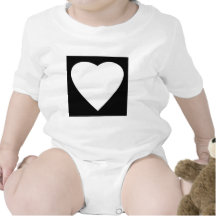 Black and White Love Heart Design. Shirts