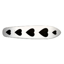 Black and White Love Heart Design. Skate Boards