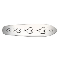 Black and White Love Heart Design. Skate Board