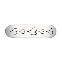Black and White Love Heart Design. Custom Skateboard
