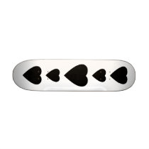 Black and White Love Heart Design. Skate Deck