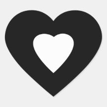Black and White Love Heart Design. Stickers