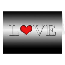 Black and White "Love" Valentines Card