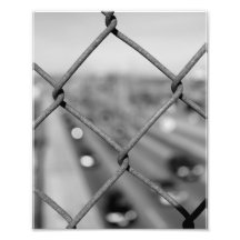 Black and White Macro Traffic on I-94 Photo