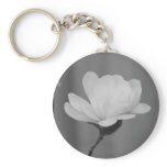 Black and White Magnolia Centennial Bloom Key Chain