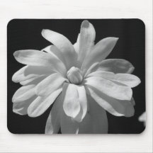 Black and White Magnolia Centennial Mouse Mat