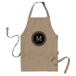 Black And White Medallion Custom Initial Apron