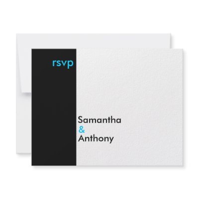 Black and White Minimalist Wedding Matching RSVP Invitation by CustomInvites