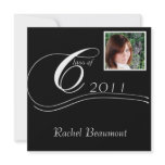 Black and White Modern Classic Graduation Custom Invitations