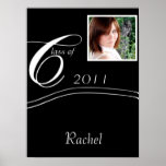 Black and White Modern Classic Graduation Poster