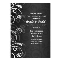 Black and White Modern Wedding Rehearsal Dinner Custom Invite