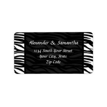 Black and White Modern Zebra Address Labels
