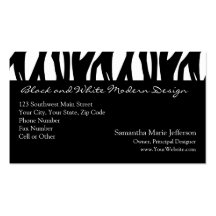 Black and White Modernist Stripe Business Card Templates