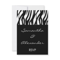 Black and White Modernist Stripe Custom Invites