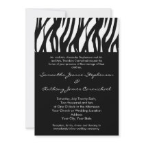 Black and White Modernist Stripe Custom Invitations