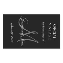 Black and White Monogram Rectangle Wedding Labels Rectangle Stickers