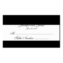 Black and White Monogram Wedding Seating Cards Business Card