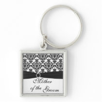 Black and White Mother of the Groom Keychain
