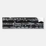 Black and white music notes bumper sticker