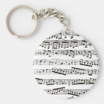 Black and white musical notes keychains