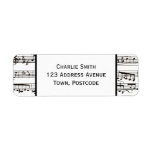 Black and white musical notes (Large text) Return Address Labels