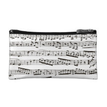 Black and white musical notes makeup bags