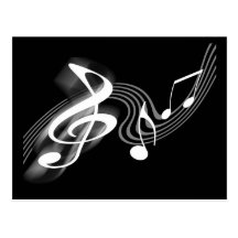 Black and White Musical Scale Postcard