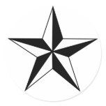 Black and White Nautical Star Stickers