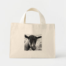 Black and white Oberhasli doe goat head view Bag