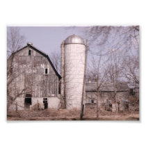 Black and White' Ol Barn 7x5 Photographic Print
