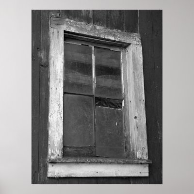 Black and White Old Barn Window Posters by loraseverson