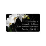 Black and White Orchid Flower Custom Address Label