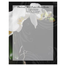Black and White Orchid Swirl Letterhead