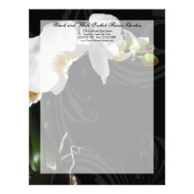 Black and White Orchid Swirl Letterhead