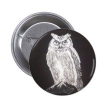 Black and white owl pins