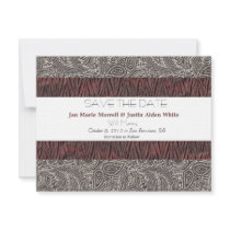 Black and White Paisley Wedding Announcement