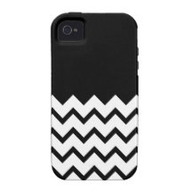Black and White. Part Zig Zag, Part Plain Black. iPhone 4/4S Cases