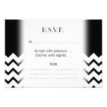 Black and White. Part Zig Zag, Part Plain Black. Personalized Invites