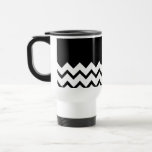 Black and White. Part Zig Zag, Part Plain Black. Coffee Mug