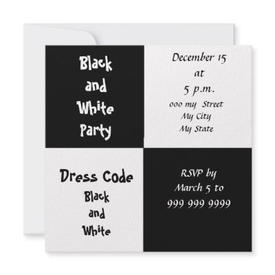 Black and White Party Invitation by invitesnow