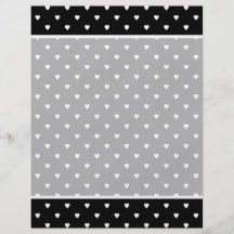 Black and White Pattern - Hearts. Custom Flyer Design