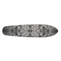 Black and White Pattern. Trees and Stone. Skateboard Deck