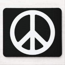 Black and White Peace Sign Mousepads